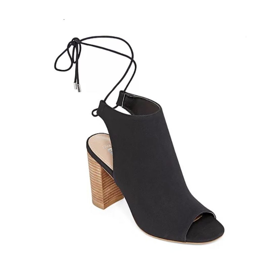 New Black Suede Leather Sandals by NM Neiman Marcus Womens size 6.5 M